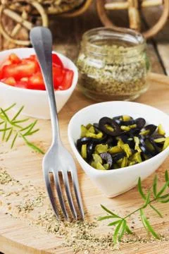 Chopped vegetables Foto stock