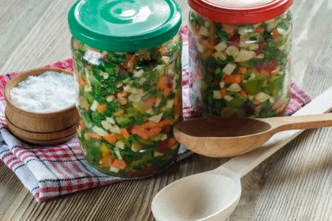 Chopped vegetables Stock-Fotos