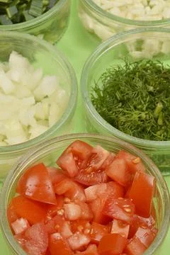 Chopped vegetables Stock Photos