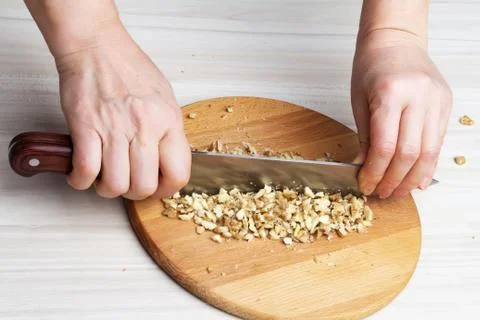 Chopped walnuts Stock Photos