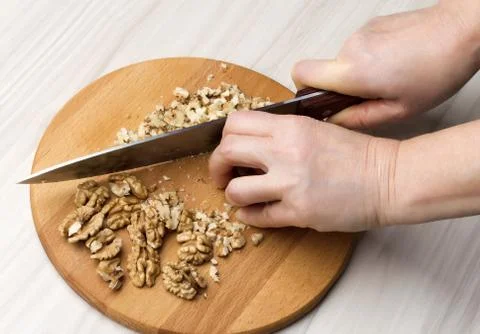 Chopped walnuts Stock Photos