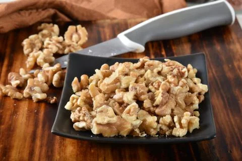 Chopped walnuts Stock Photos