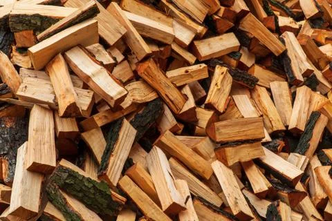 Chopped wood background Stock Photos