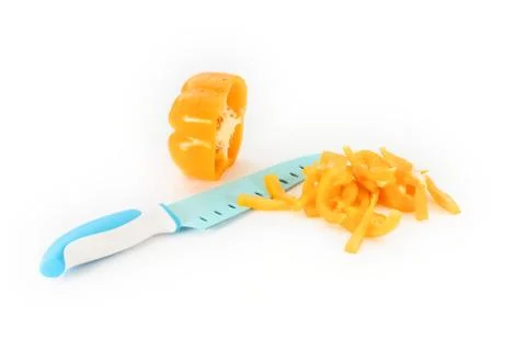 Chopped yellow pepper Stock Photos