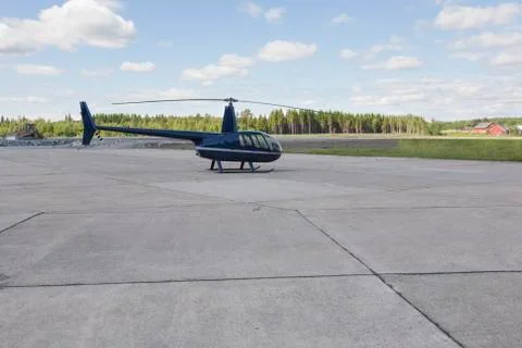 A chopper at airport Stock Photos
