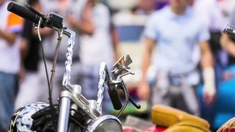 Chopper with a creative and a rear-view mirror Stock Footage 120425902