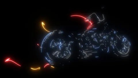 Chopper with flames and customize video animation Stockbeeldmateriaal 115278593