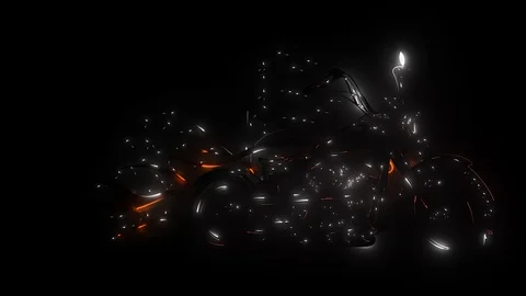 Chopper with flames and customize video animation Stockbeeldmateriaal 120752842