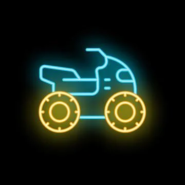 Chopper icon neon vector Stock Illustration