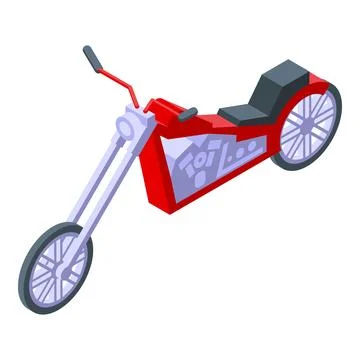 Chopper model icon isometric vector. Vehicle motor Stock Illustration