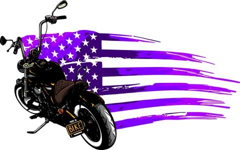 Chopper motorcycle with american flag vector illustration Stock Illustration