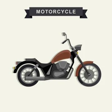 Chopper motorcycle in flat style. Stock Illustration