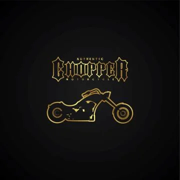Chopper motorcycle logotype Stock Illustration
