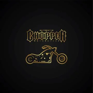 Chopper motorcycle logotype Stock Illustration