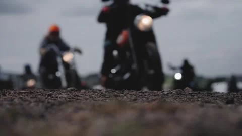 Chopper motorcycle riding, mountain road motorbike ride, custom bike riders Stock-Footage 287202927