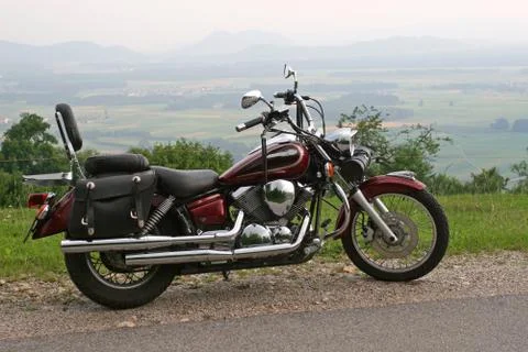 Chopper motorcycle at the sunset Stock-Fotos