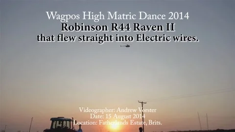 Chopper Pilot Almost Bites The Dust After Hitting Power Lines - 01 Jan 1970 Video stock 205375999