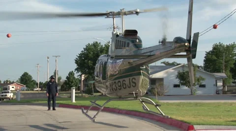 Chopper Slightly taking off Stock Footage 36272996