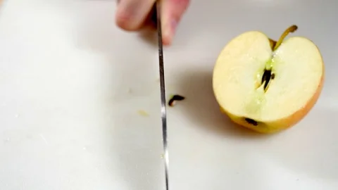 Chopping Apple  Stock Footage 81191045