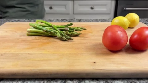 Chopping Asparagus Stock Footage 318699557