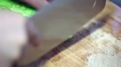 Chopping bitter melon Video stock 11241492