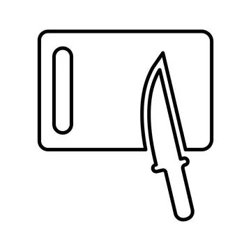 Chopping board icon. Outline vector. Stock Illustration