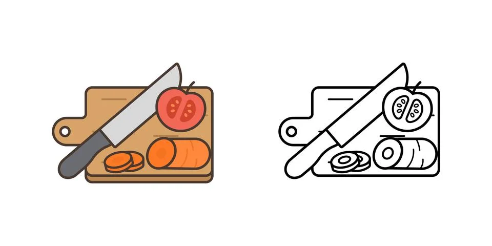 Chopping board prep Stock Illustration
