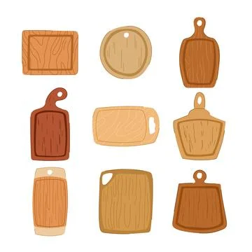 Chopping board set cartoon vector illustration Stock Illustration
