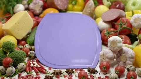 Chopping board surrounded by ingredients for sandwich Stock Footage 231720449