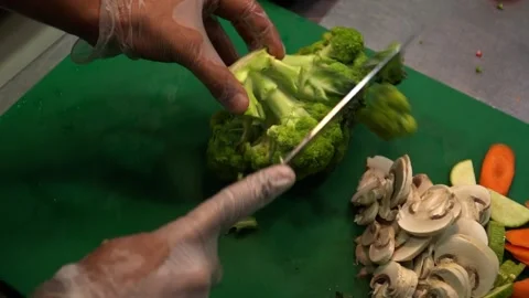 Chopping Broccoli Video stock 319207185