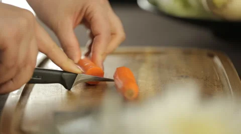 Chopping Carrot Stock Footage 51523257