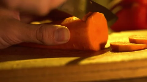 Chopping Carrot Stock Footage 255672553