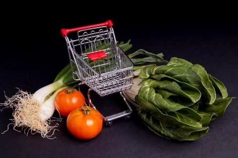 Chopping Cart with vegetable Stock Photos