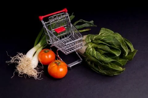 Chopping Cart with vegetable Stock Photos