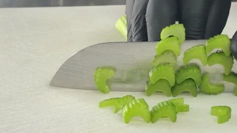 Chopping Celery Stock Footage 337269881
