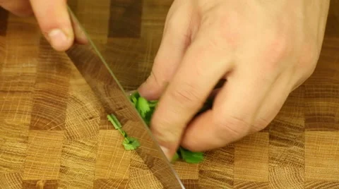 Chopping celery leaves Stock Footage 49927724