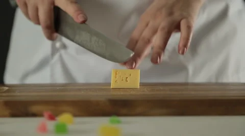 Chopping Cheese Stock Footage 50947309