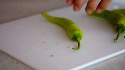 Chopping Chilli Stock Footage 73672925