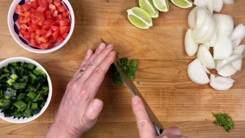 Chopping Cilantro Stock Footage 318656609