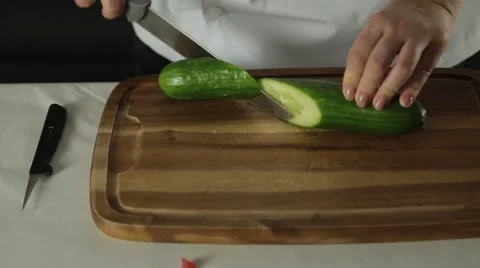 Chopping Cucumber Stock-Footage 50947344