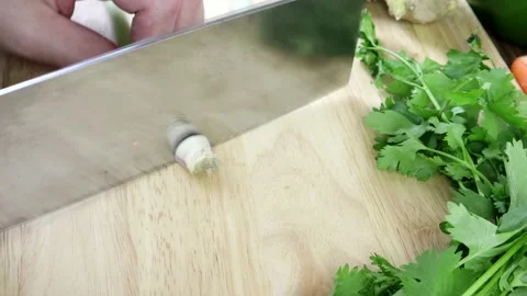 Chopping The Ends Of lemongrass Stock-Footage 134068903