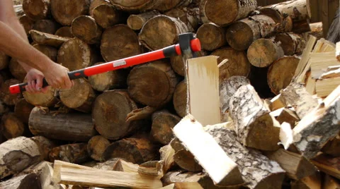 Chopping of firewood Stock Footage 51115560