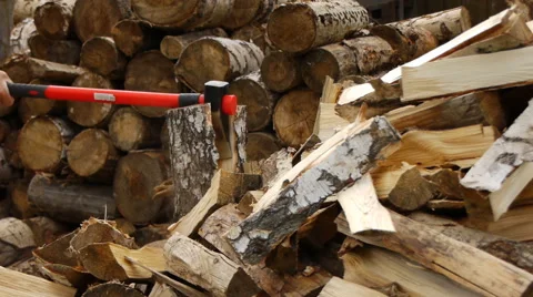 Chopping of firewood Stock Footage 51115598