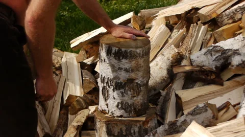 Chopping of firewood Stock Footage 51116073