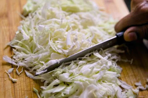 Chopping Fresh Cabbage Stock Photos