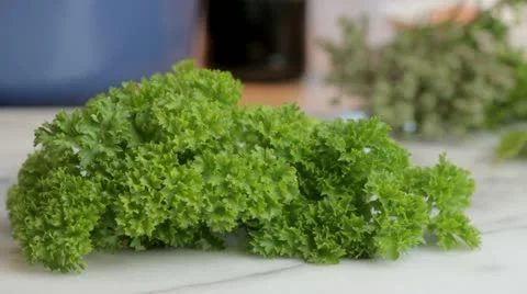 Chopping fresh parsley Video stock 12727698