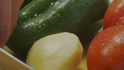 Chopping fresh potato Stock Footage 98296144