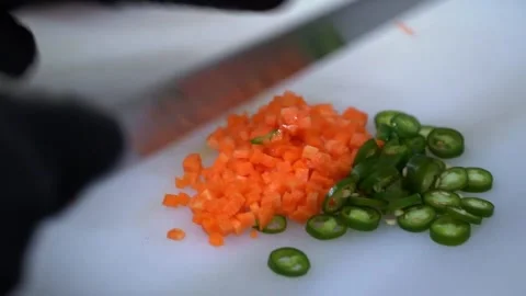 Chopping Fresh Vegetables Stock Footage 319207253