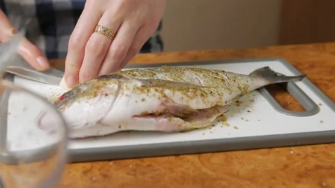 Chopping Garlic Closeup Stock Footage 146471014