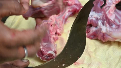Chopping goat meat. 動画素材 310167077